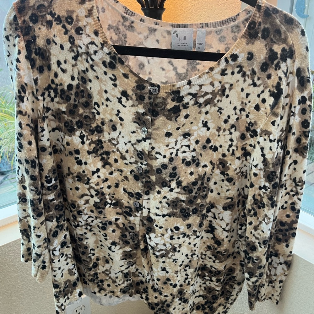 J. Jill Animal Print Button-Up cardigan XL